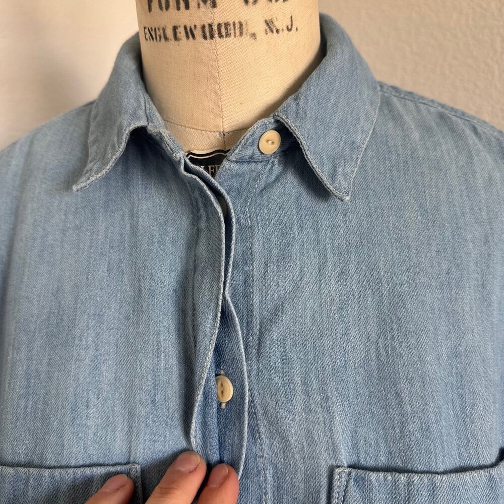 Madewell | Light Wash Chambray Shirt Dress XS Button Front Casual Denim - Picture 13 of 14